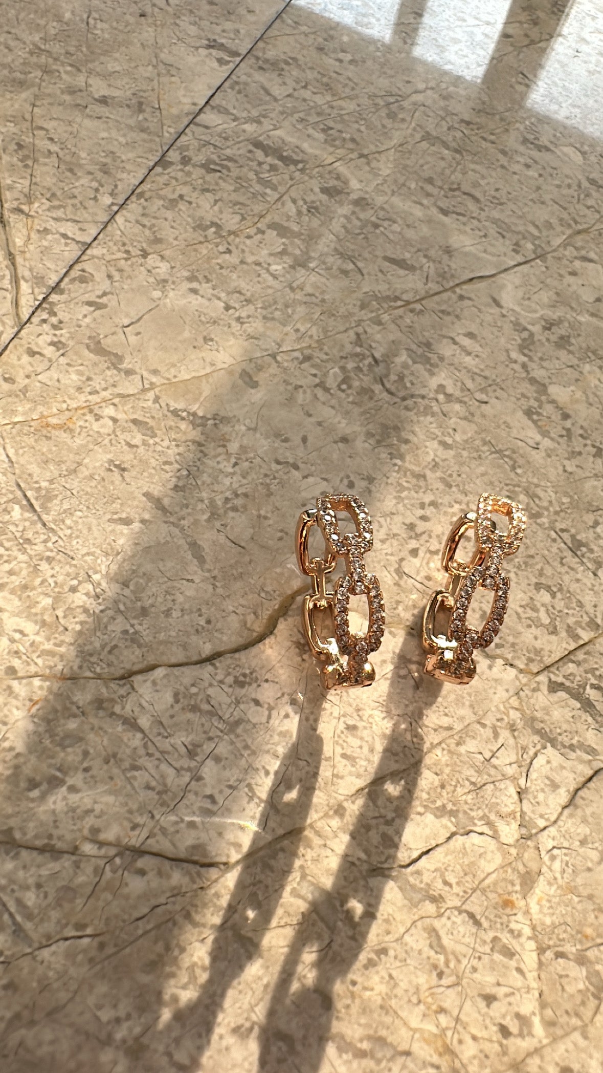 Diamond Link Hoop Earrings