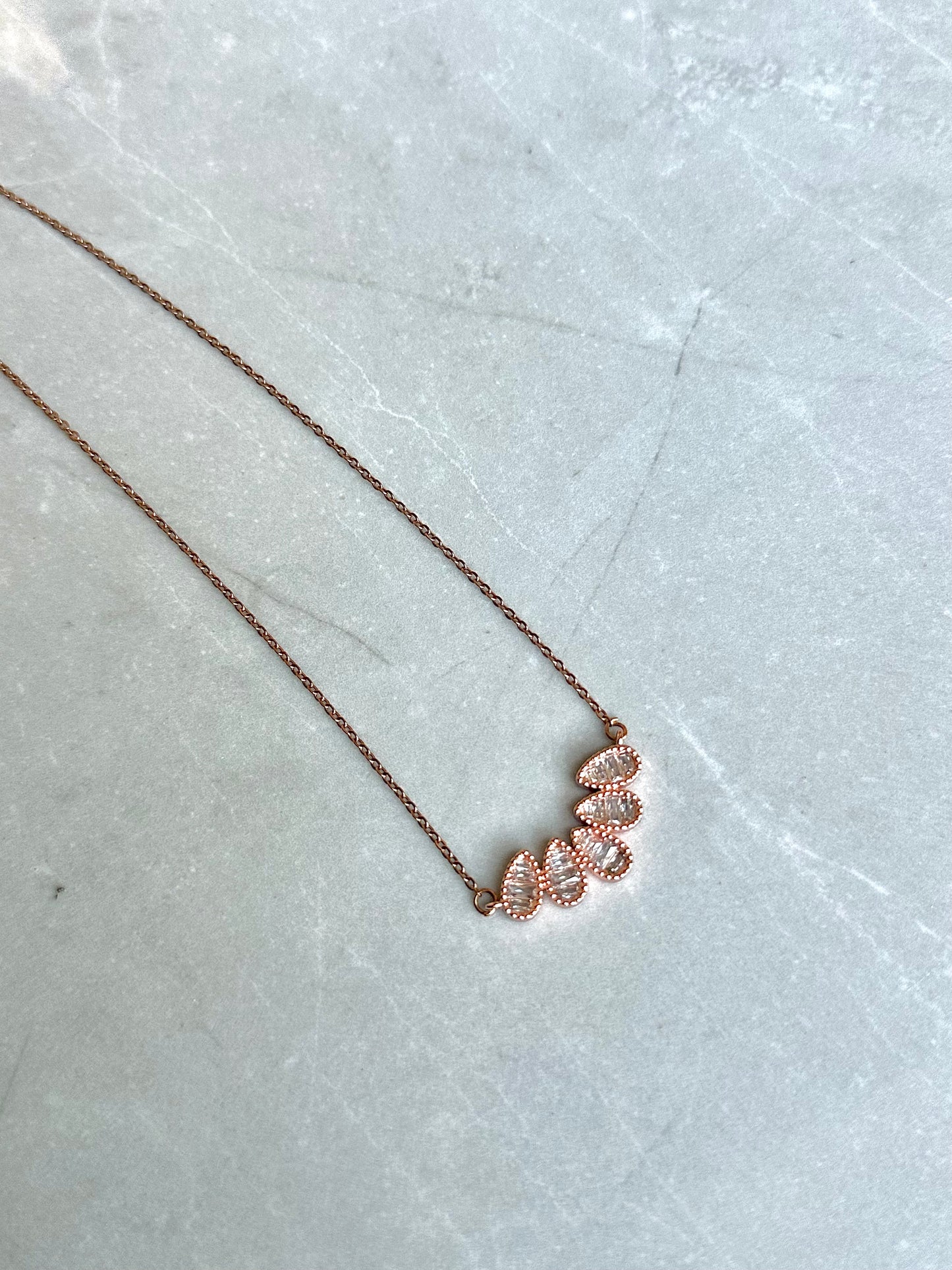 Half Flower Rose Gold  Neckpiece