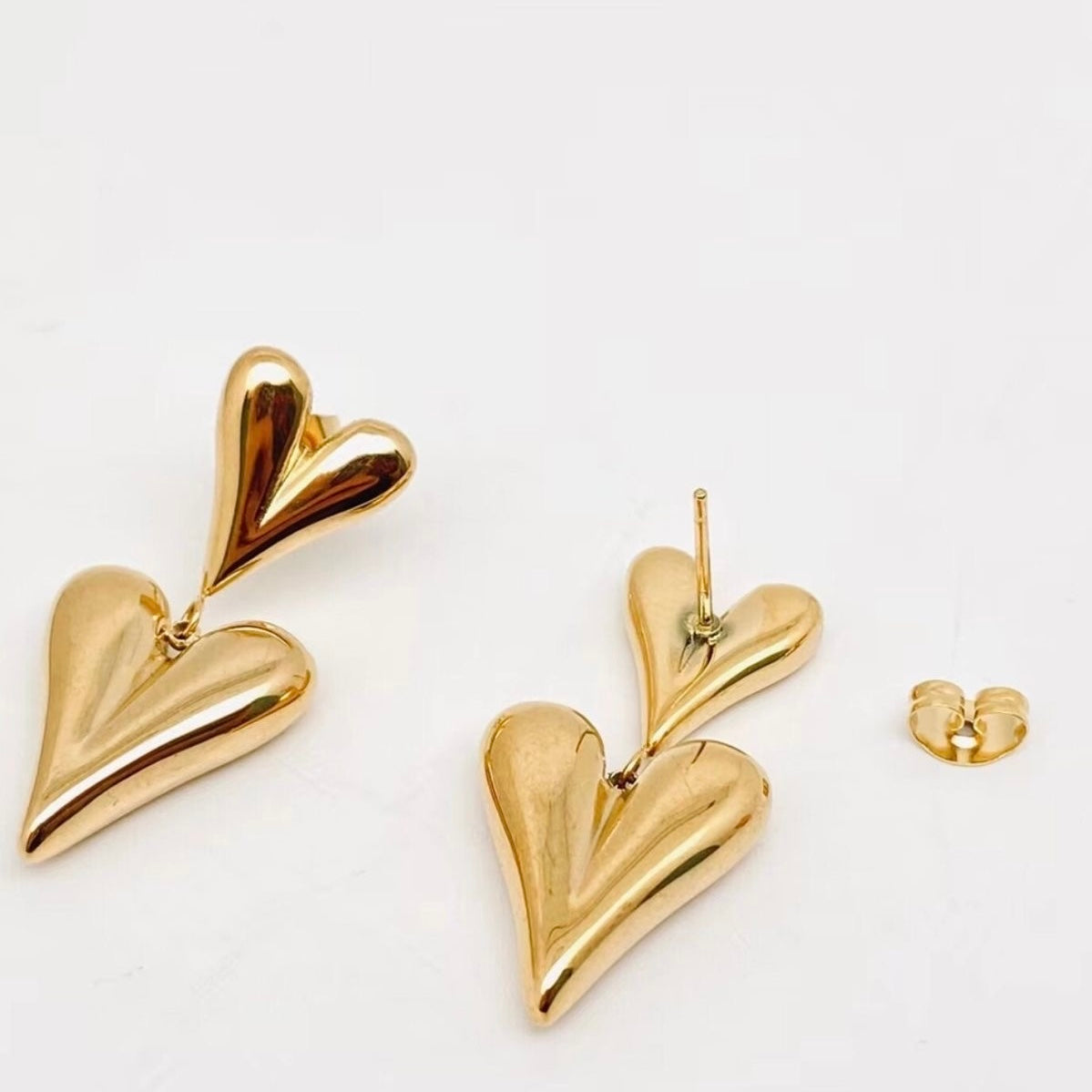 Heart on Heart Dainty Danglers